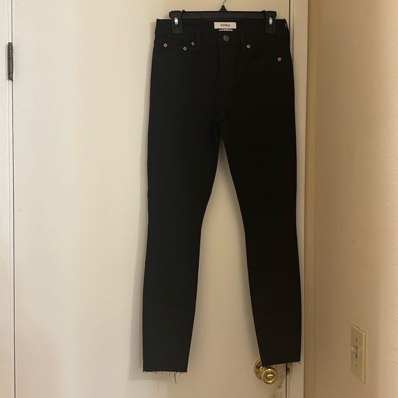 Pistola black high waist skinny ankle raw hem size 27. Jean/ pant NWOT - Picture 3 of 3